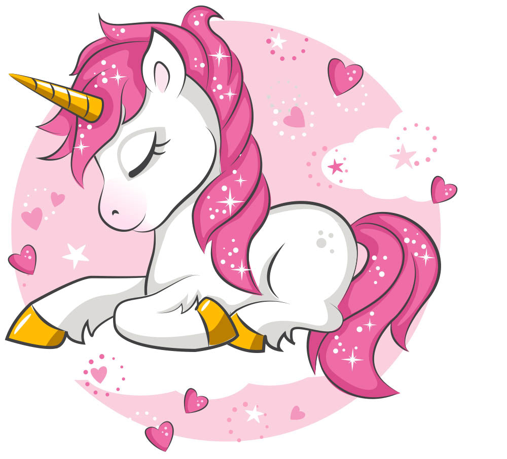 Pink Unicorn in a Cloud, Wall Decal Sticker, Removable with NO wall Damage!