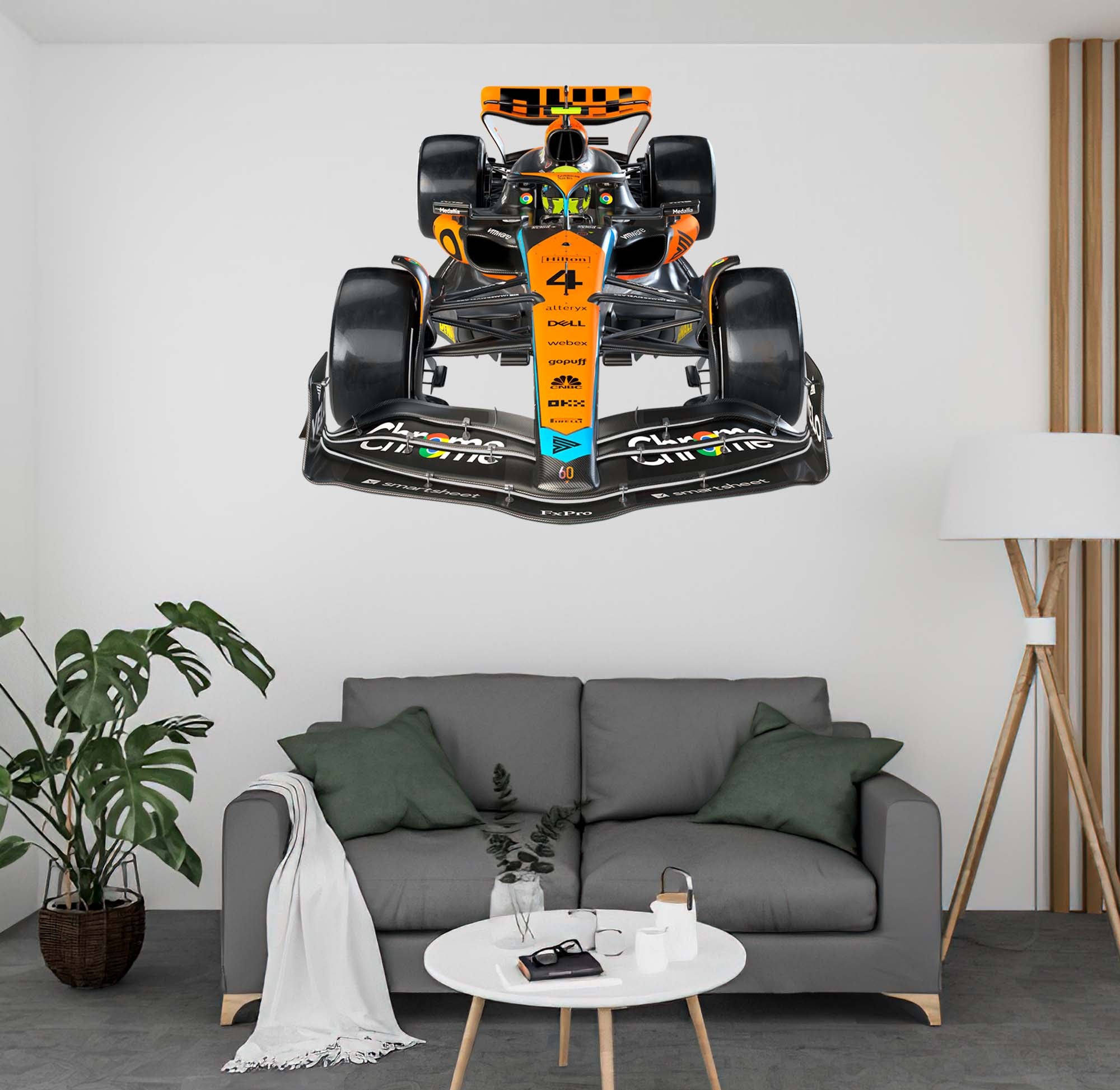 McLaren MCL60 2023 Front View Wall Decal — Removable Peel-N-Stick