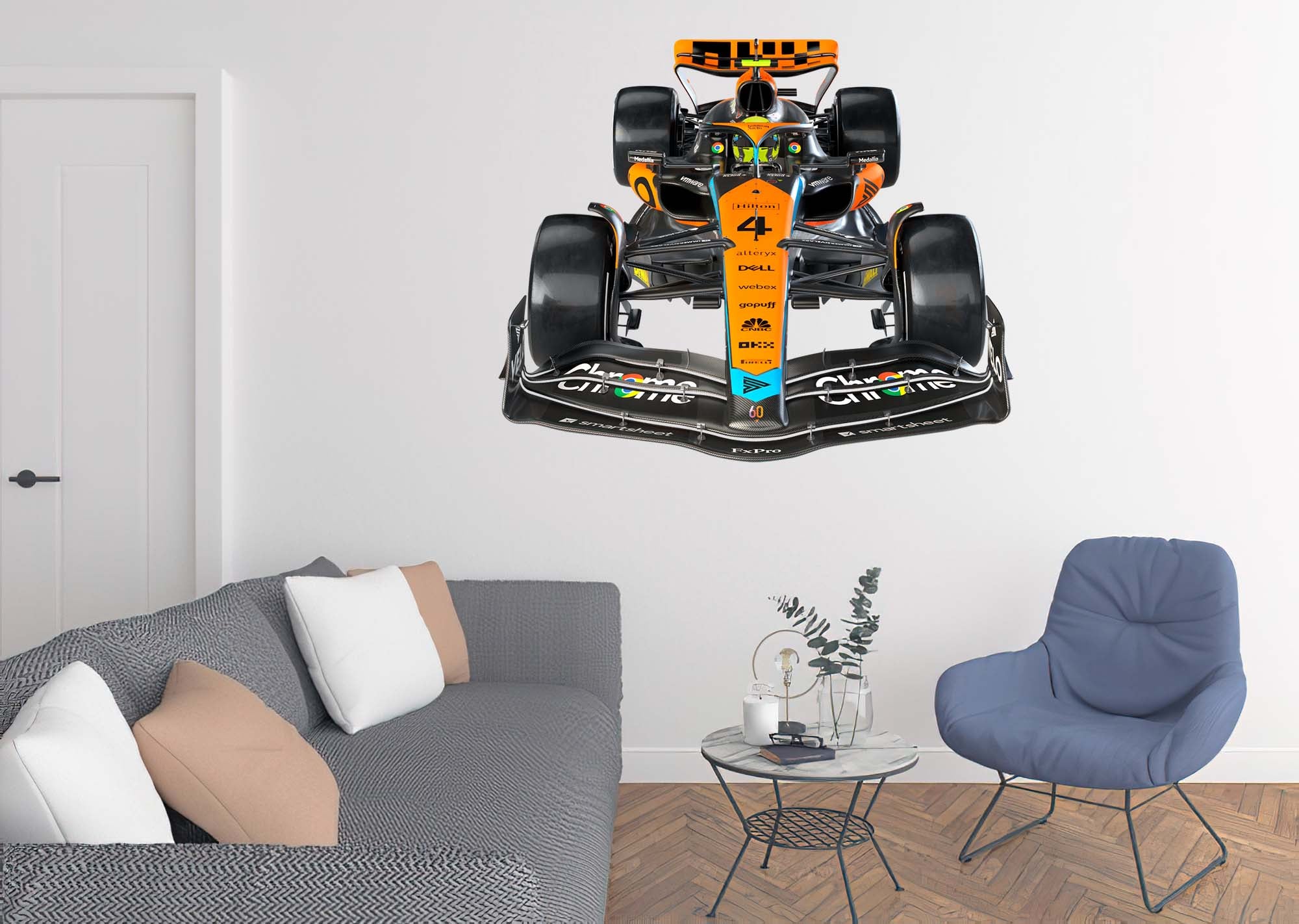 McLaren MCL60 2023 Front View Wall Decal — Removable Peel-N-Stick