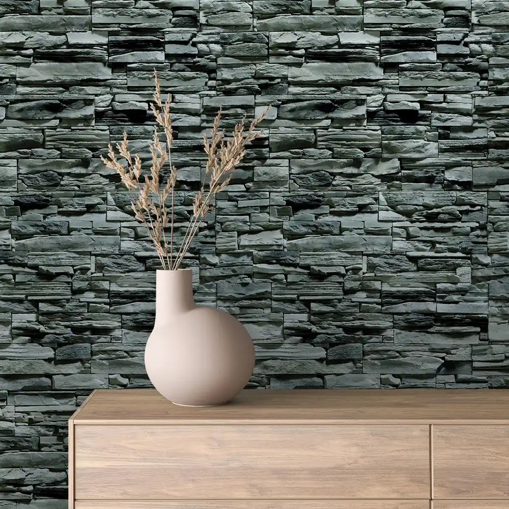 Forest Slate Stacked Ledge Stone Peel & Stick Wallpaper – Stone 0010