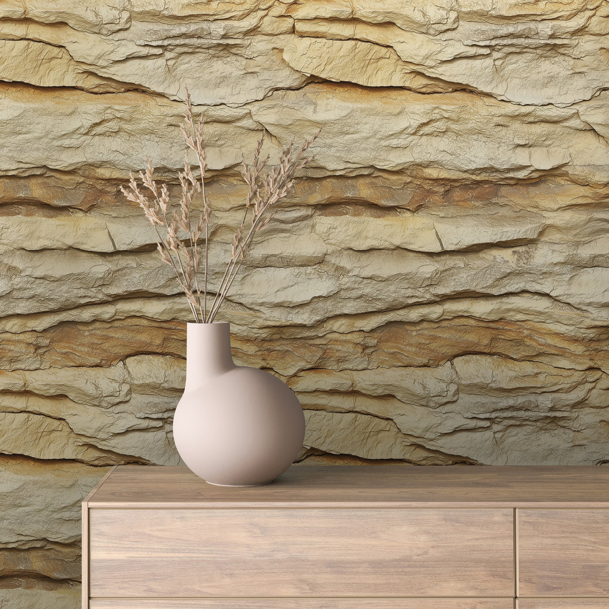 Tan Sedimentary Rock Layer Wallpaper mockup
