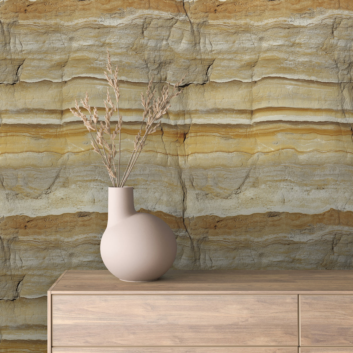 Golden Orange Sandstone Layer Wallpaper mockup