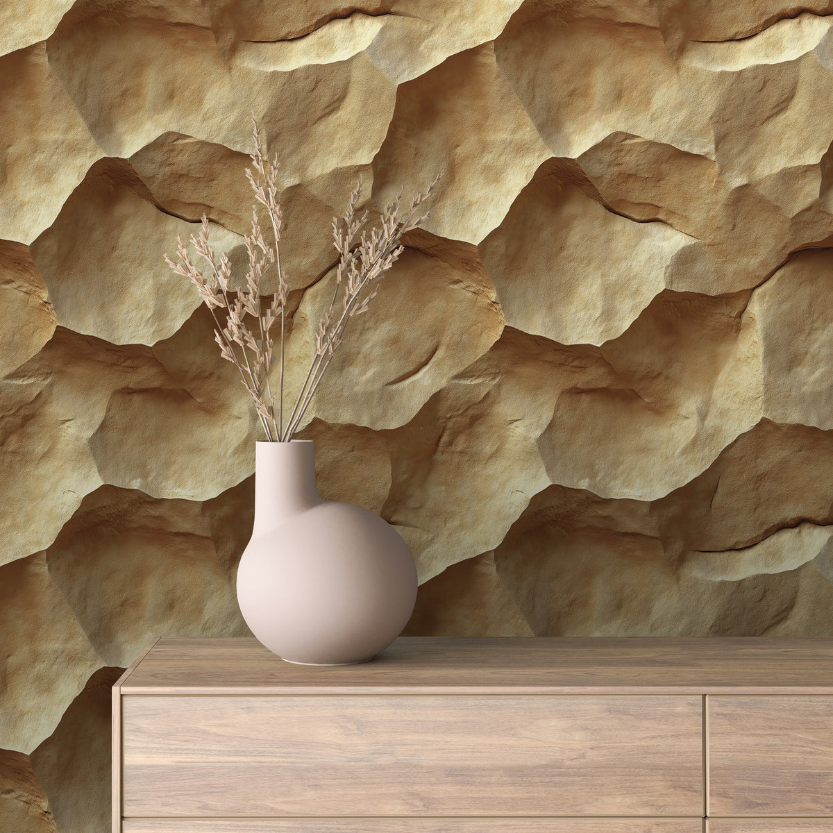 Wind-Carved Sandstone Wallpaper mockup