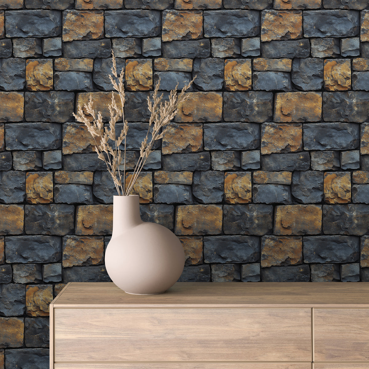 Slate Rust Ledgestone Wallpaper Stone 0027