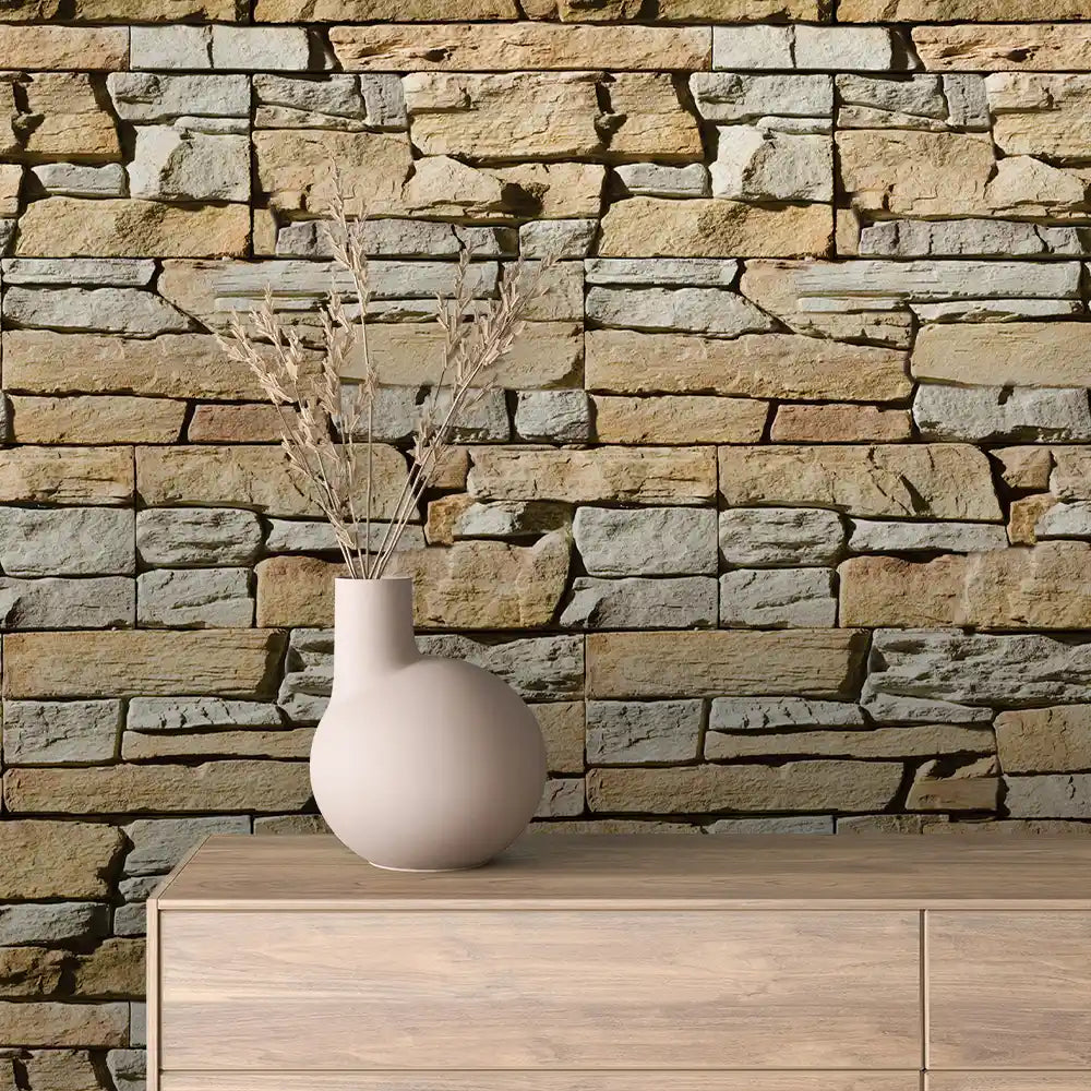 Cotswold Dry Stack Stone Peel & Stick Wallpaper – Stone 0027