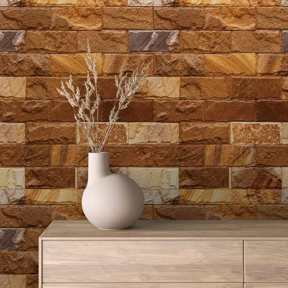 Amber Split Face Sandstone Peel & Stick Wallpaper – Stone 0059