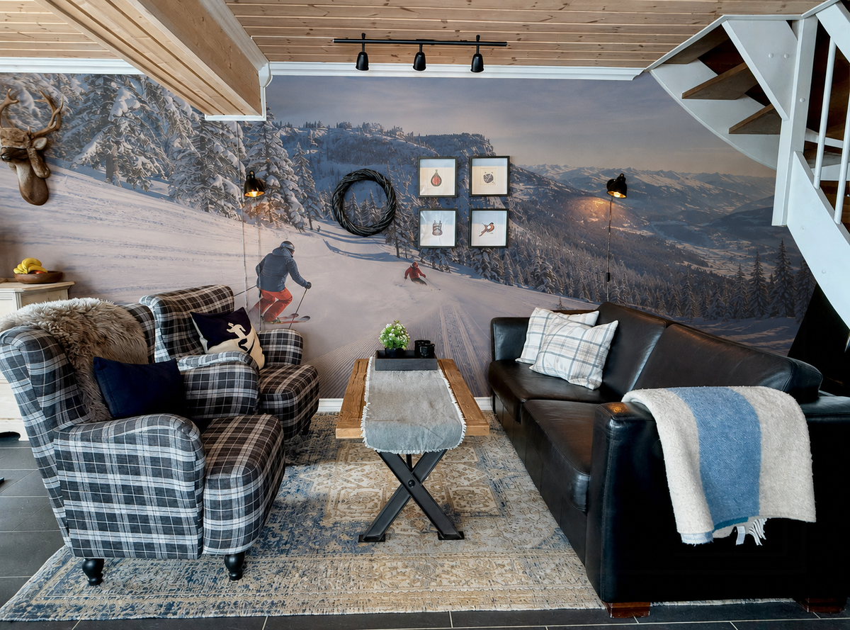Custom Wall Murals in your home: Ski Chalet