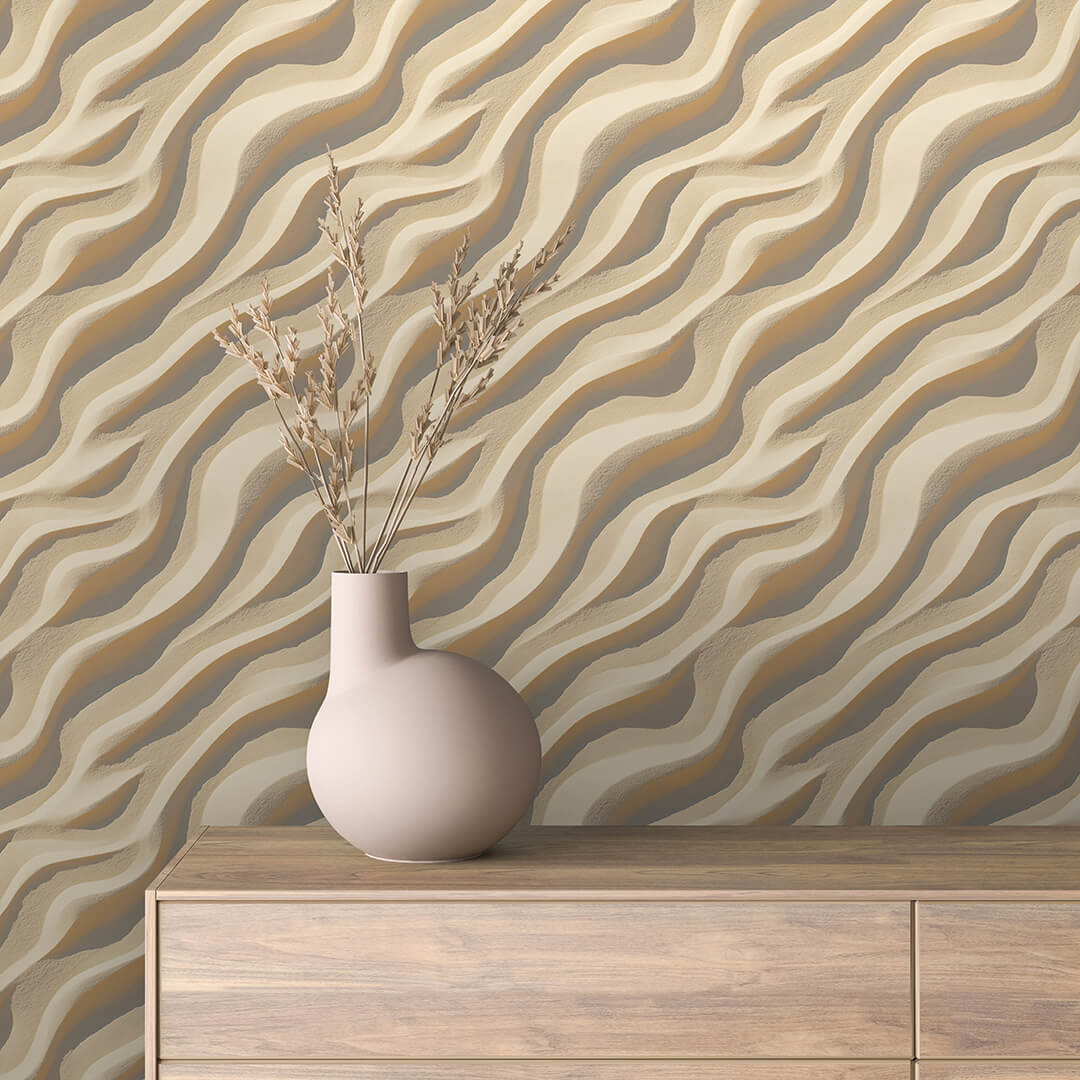 Wavy Ribbon Texture Wallpaper mockup