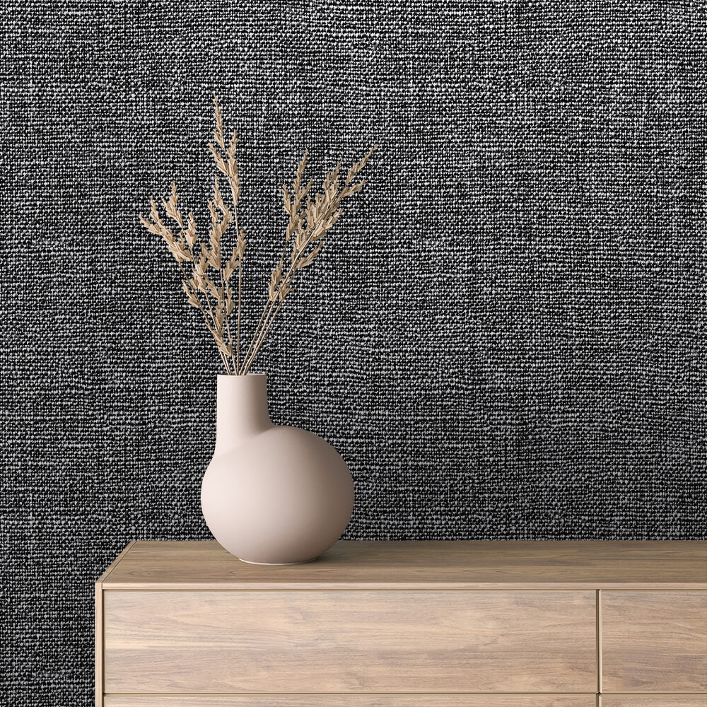 Charcoal Tweed Texture Wallpaper mockup