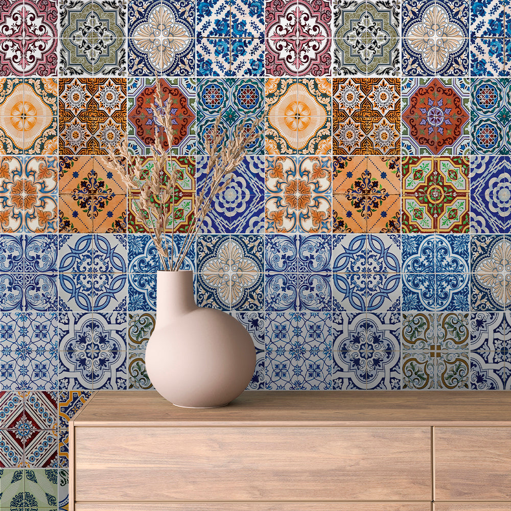 Ornate Heritage Mosaic Tile Peel & Stick Wallpaper – Tile 0008