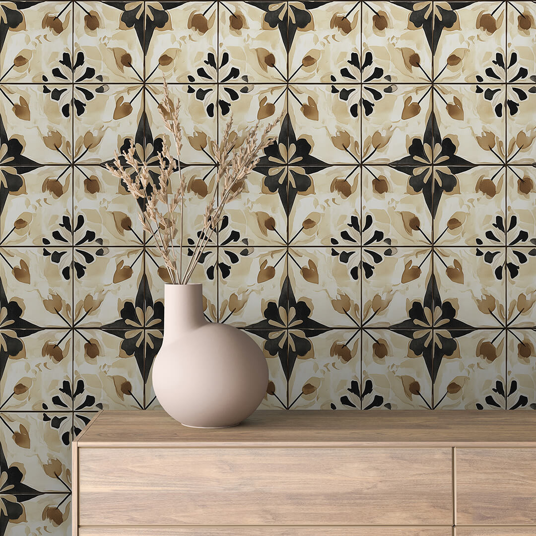 Brushstroke Star Tile Wallpaper mockup