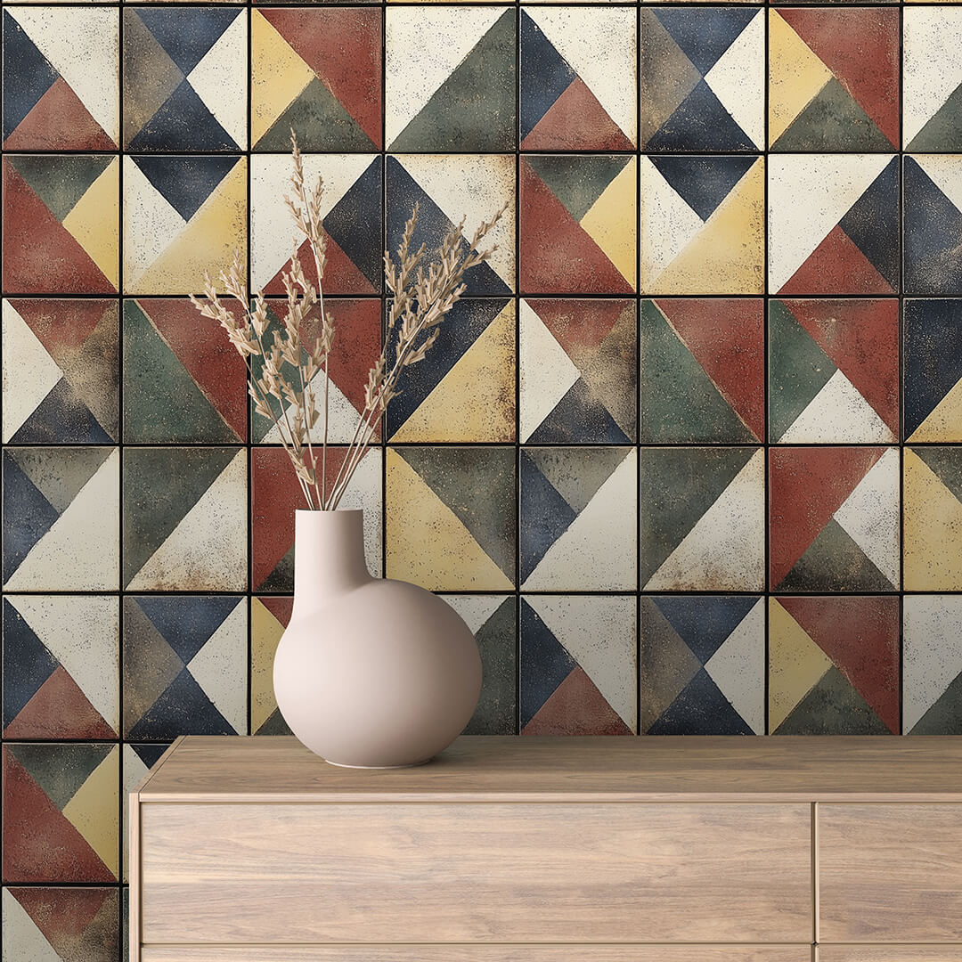 Prism Geometric Tile Wallpaper mockup