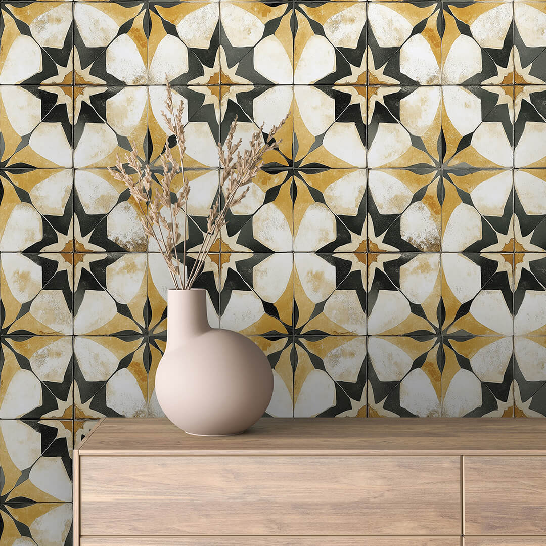 Solstice Star Tile Wallpaper mockup