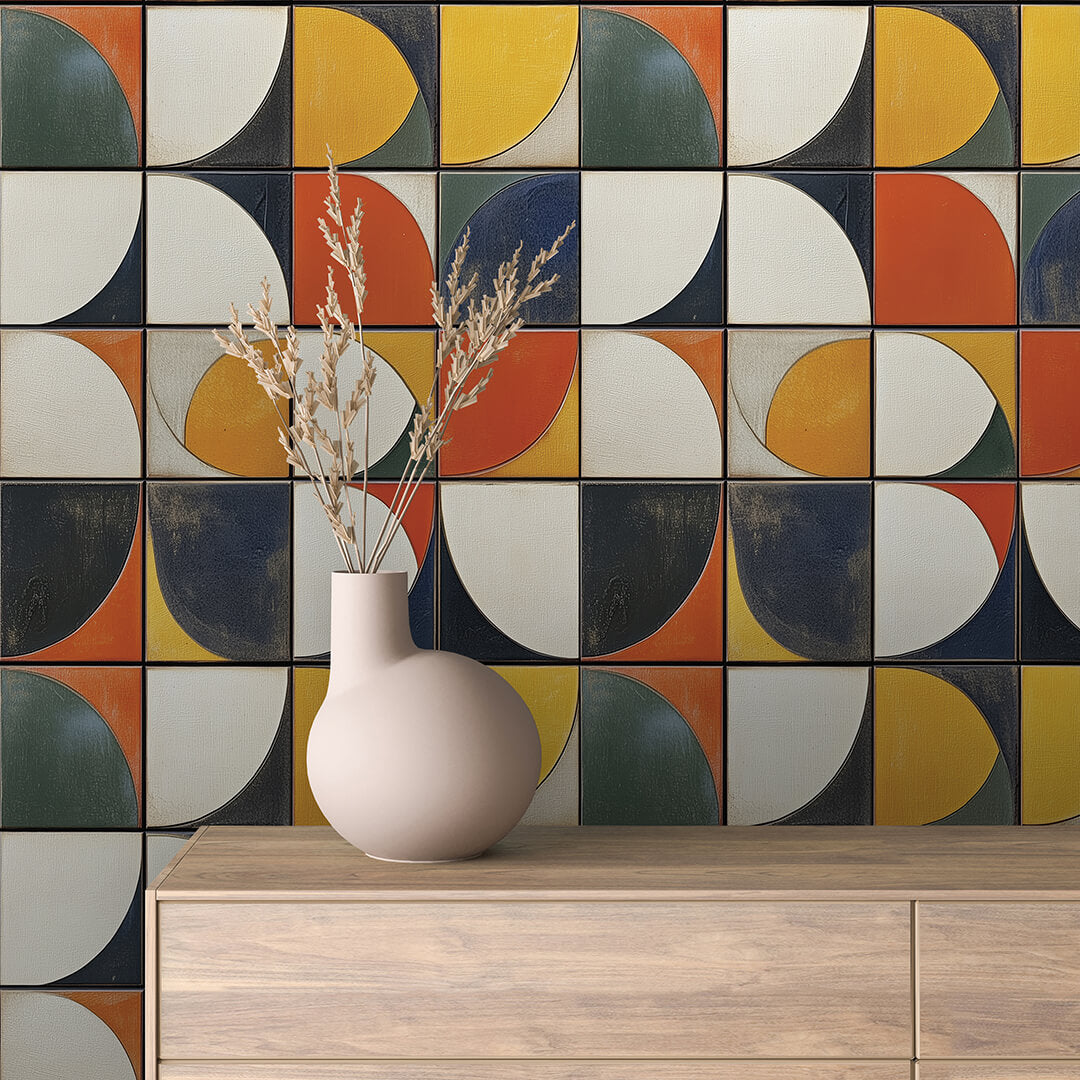 Bauhaus Arc Tile Wallpaper mockup
