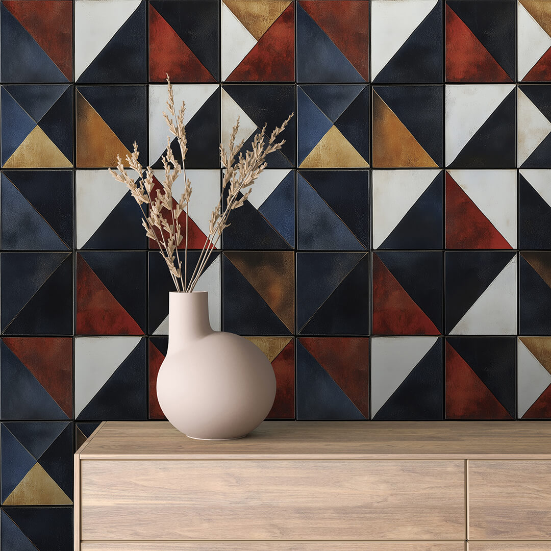 Ember Diamond Tile Wallpaper mockup