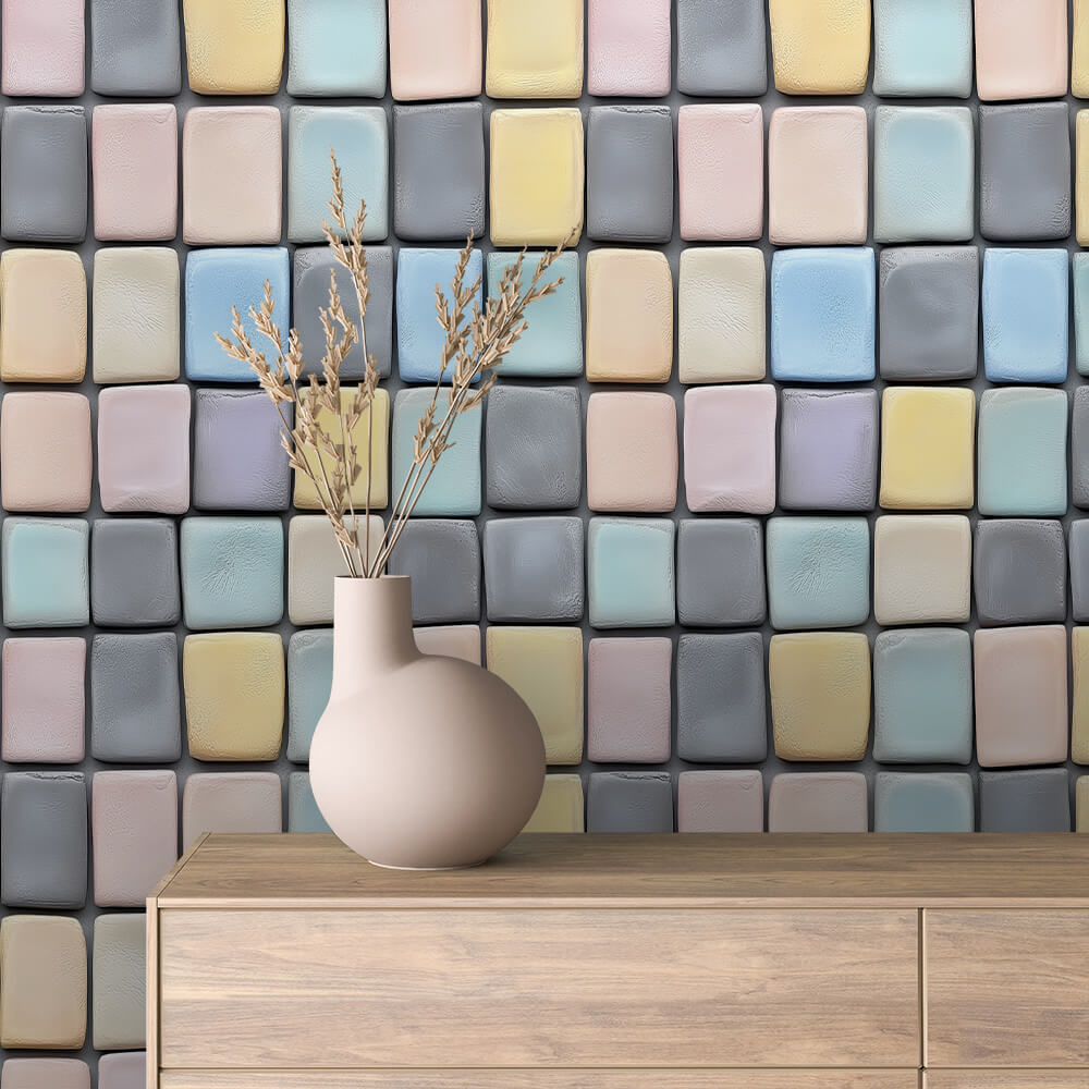 Pastel Pillow Tile Wallpaper mockup