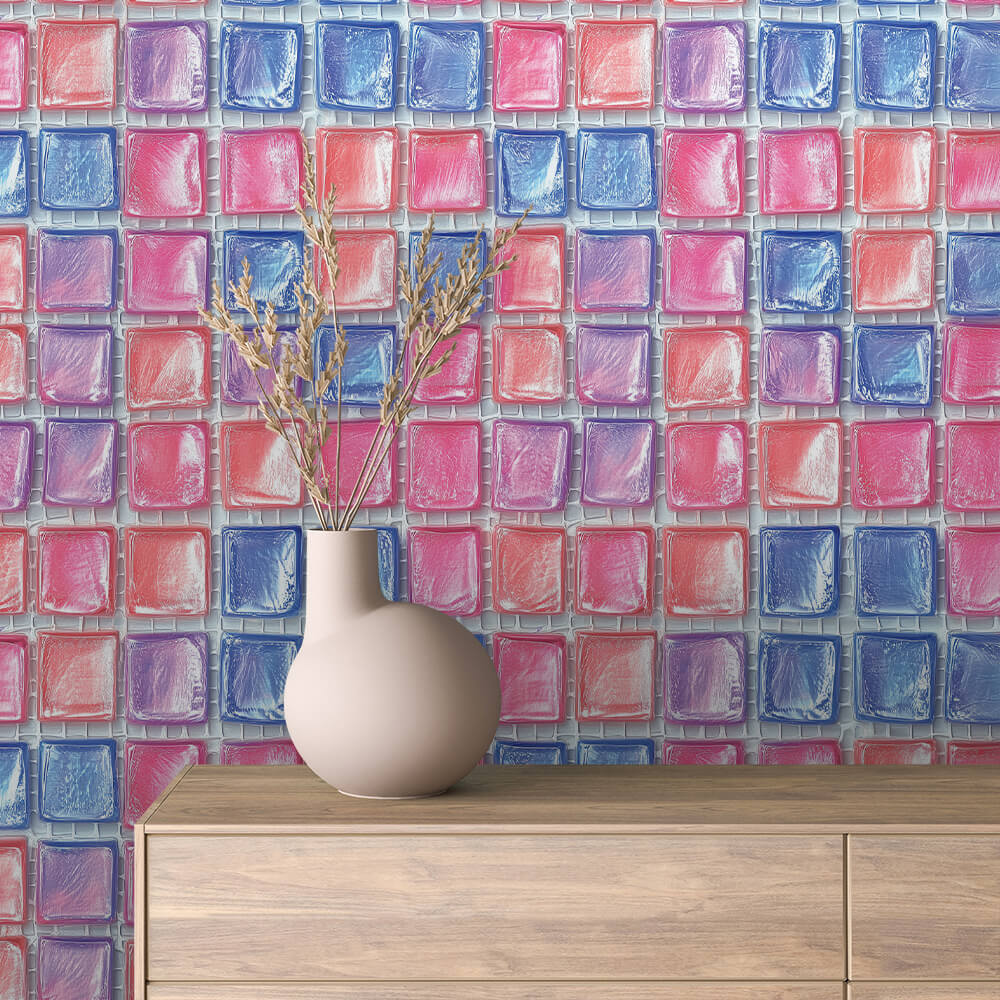 Iridescent Glass Tile Wallpaper mockup