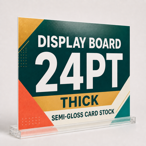 Display Board 24PT: Printed on thick semi-gloss card stock