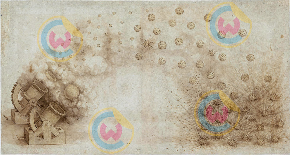 Leonardo da Vinci Explosive Artillery Sketch: Digital Download