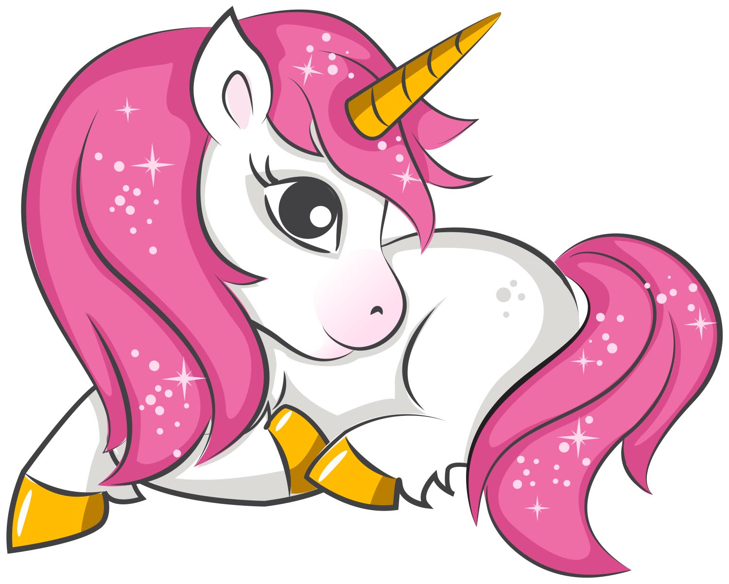 Pink Unicorn Decal, Wall Decal Sticker, Removable, Soft Fabric Decal