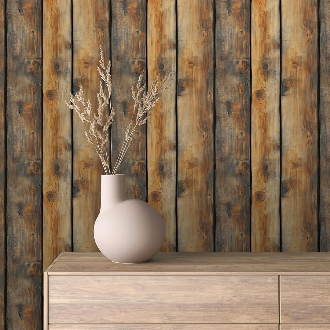 Rustic Barn Wood Wallpaper mockup