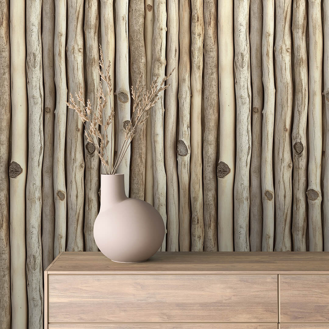 Natural Wood Dowel Wallpaper Wood 0006