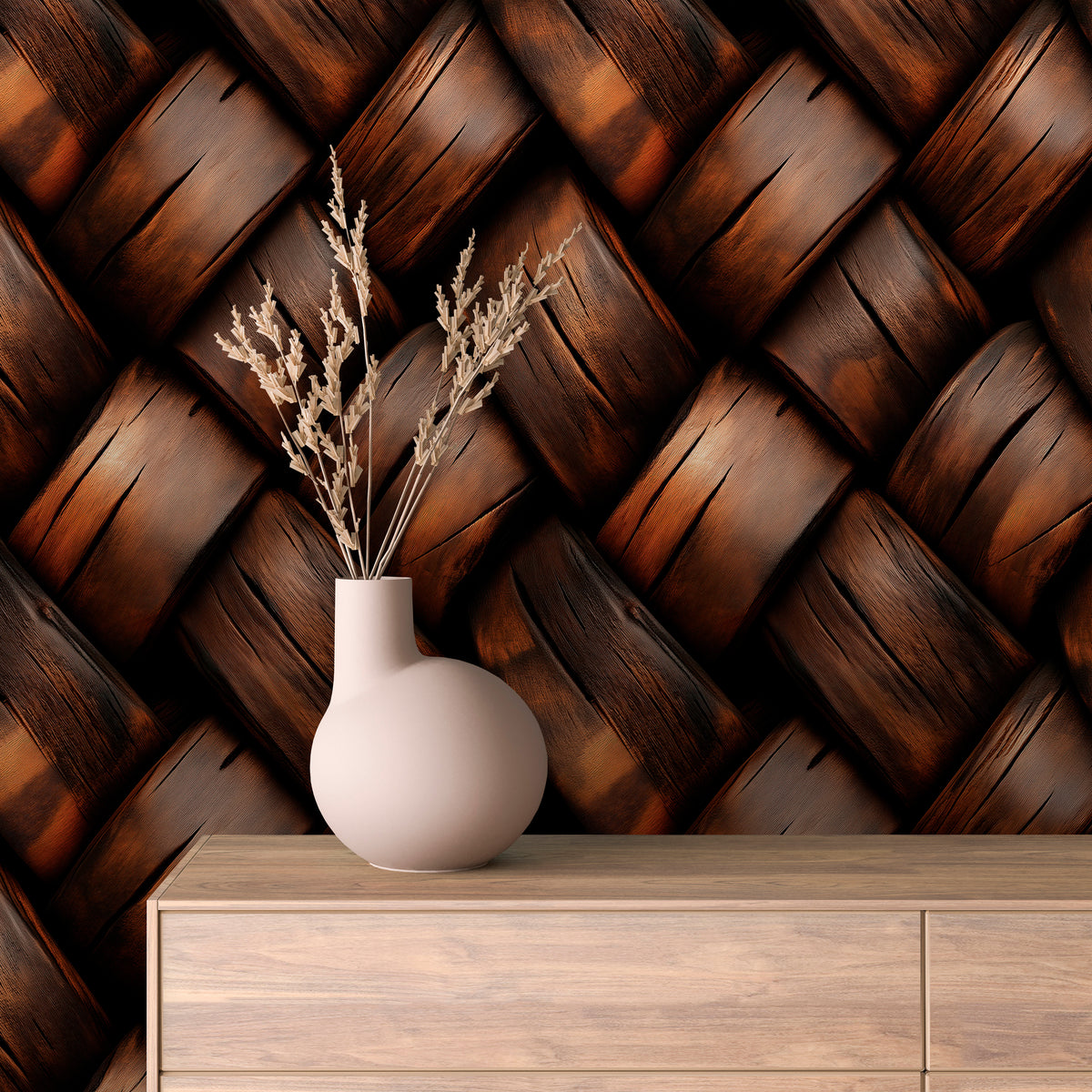 Wood Weave Wallpaper mockup