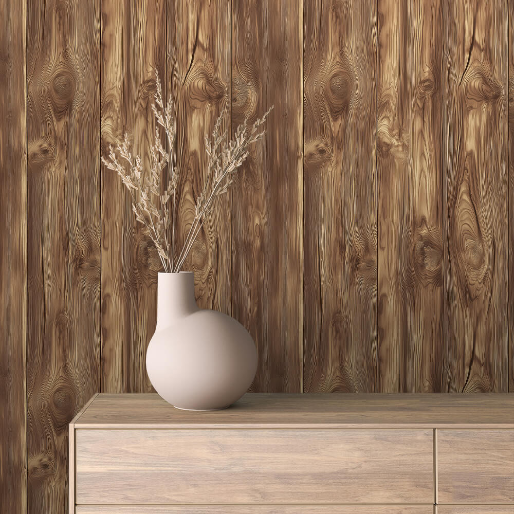 Golden Pine Wood Wallpaper mockup