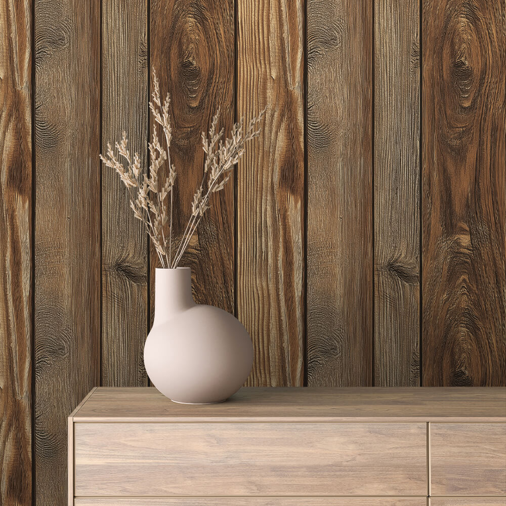 Weathered Pine Wood Wallpaper mockup