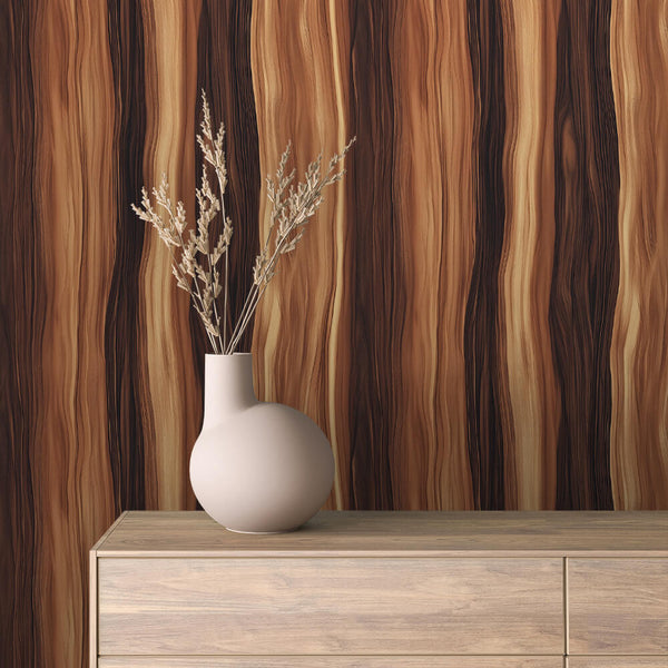Caramel Wood Grain Wallpaper mockup