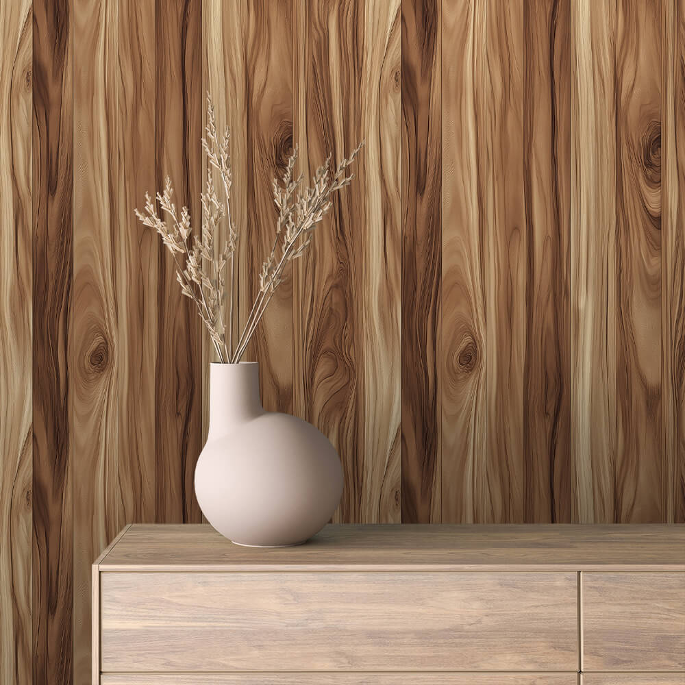 Honey Pine Wood Wallpaper mockup