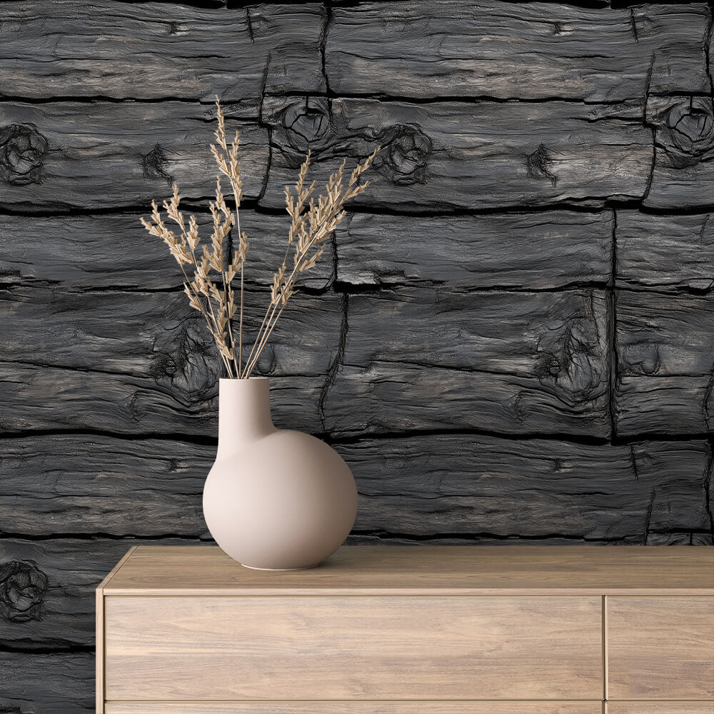 Charred Log Wallpaper mockup