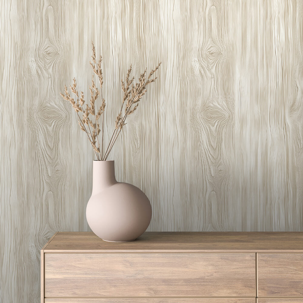 Pale Wood Grain Wallpaper mockup