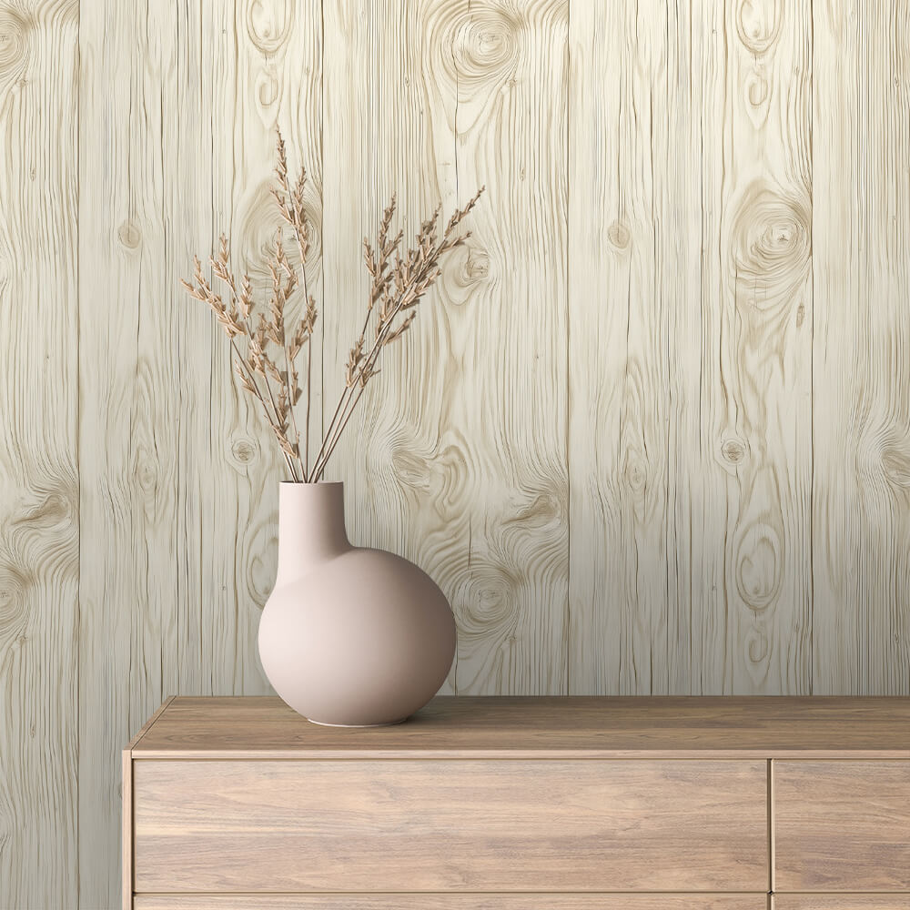 Bone Wood Plank Wallpaper mockup