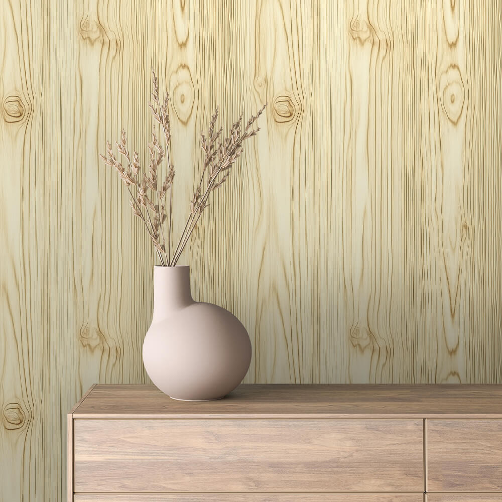 Vanilla Wood Grain Wallpaper mockup