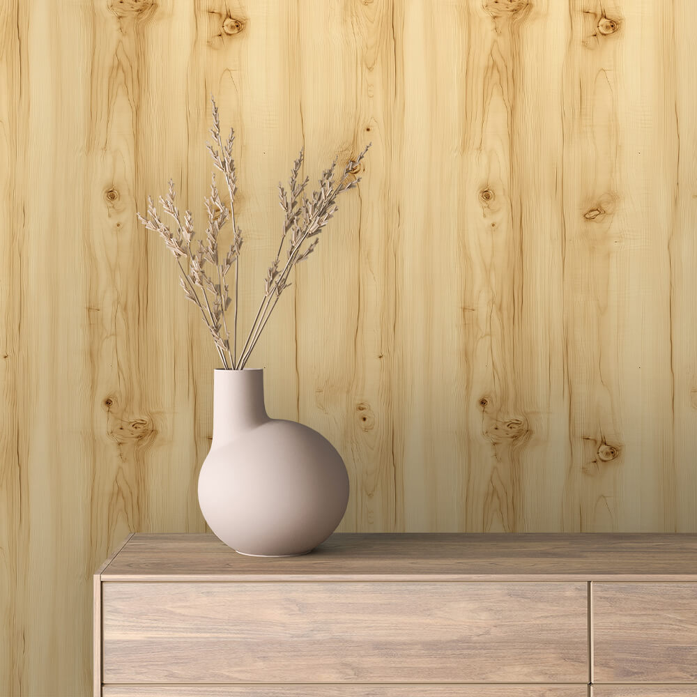 Blonde Pine Wood Wallpaper mockup