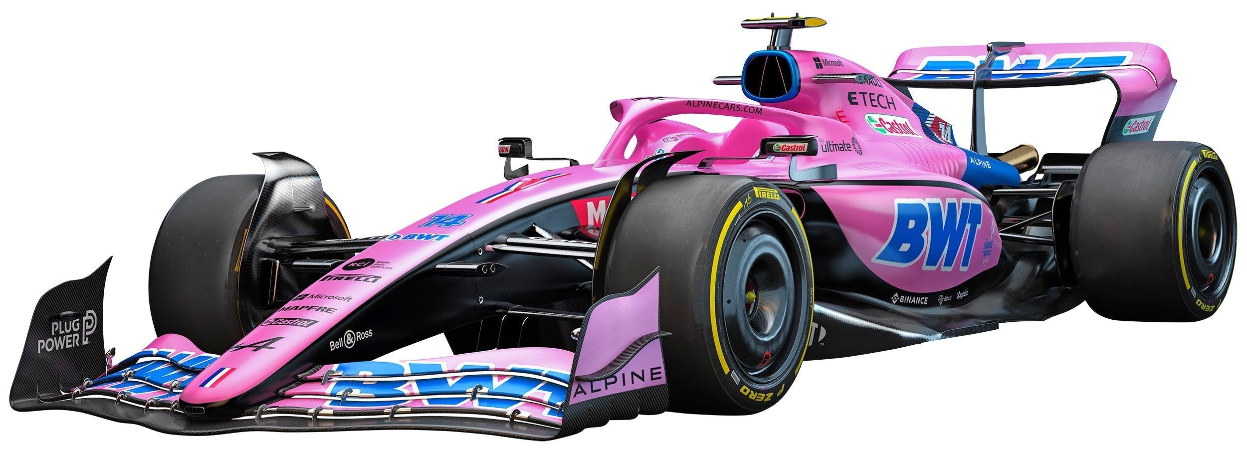 Alpine A522 F1 Livery Race Car, Formula1 Car Decal, Sticker, Removable, Peel-N-Stick 026