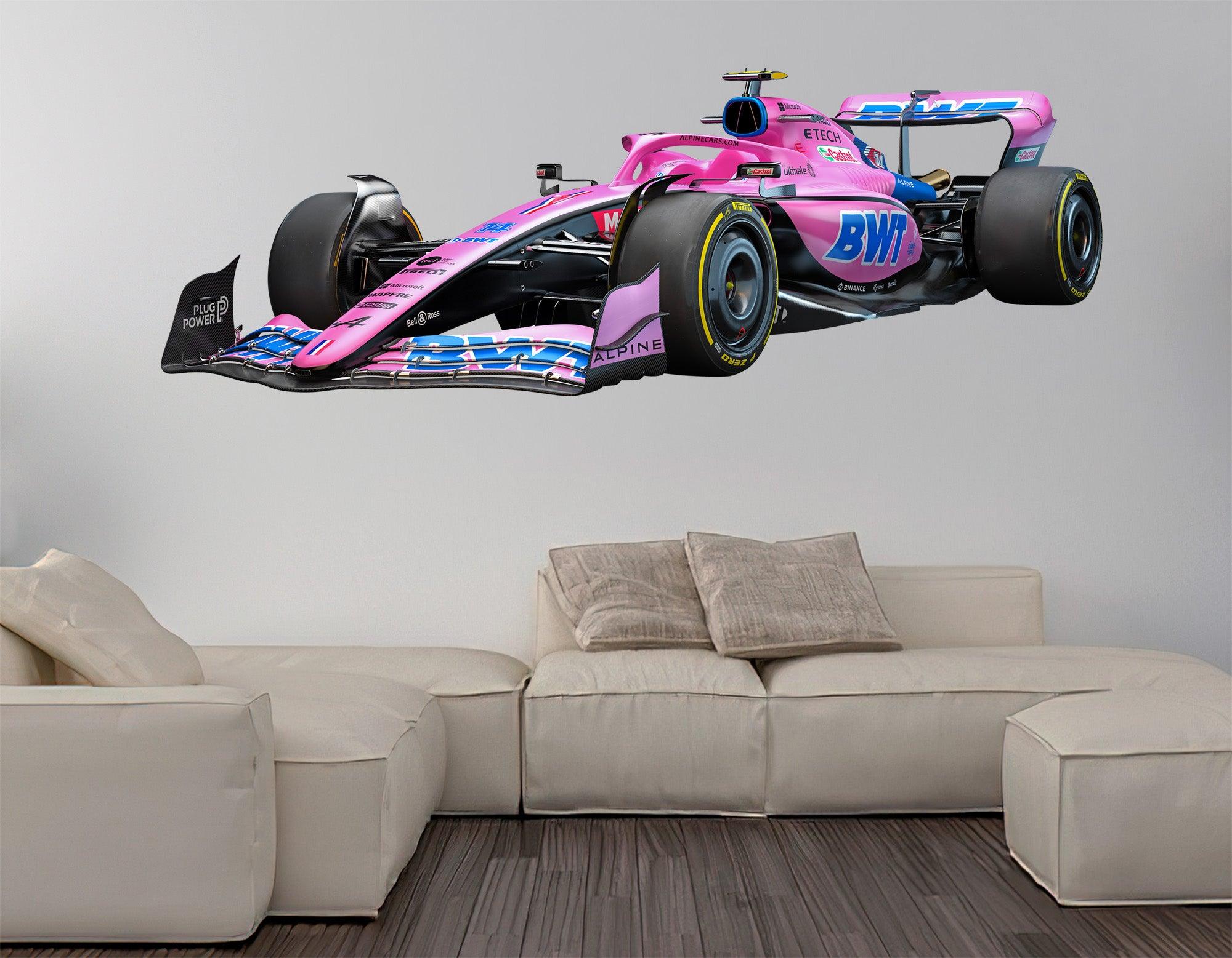 Alpine A522 F1 Livery Race Car, Formula1 Car Decal, Sticker, Removable, Peel-N-Stick 026