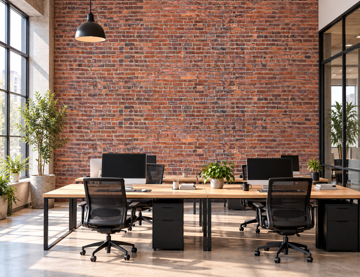 Reclaimed Red Brick Wall Mural (Brick Wall 5)