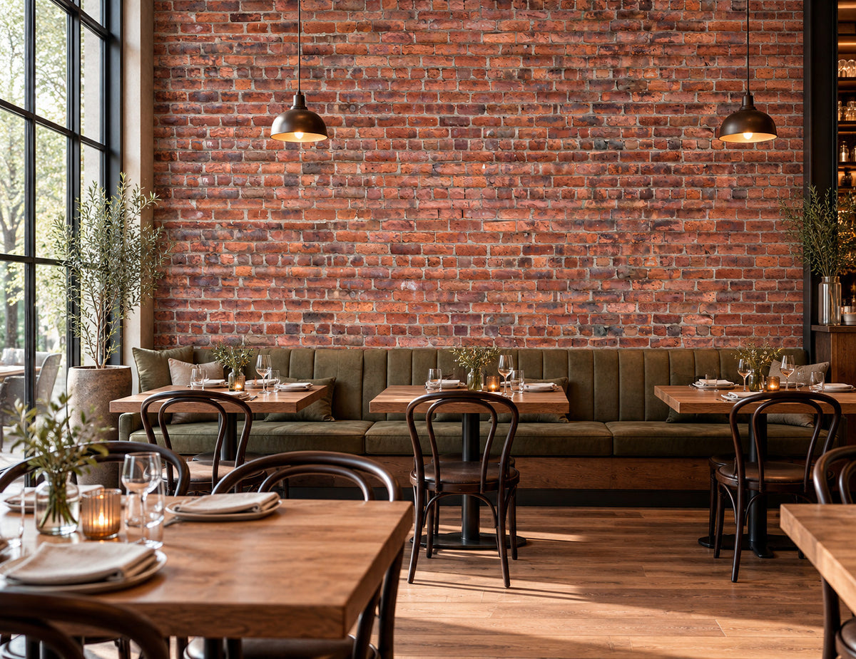 Reclaimed Red Brick Wall Mural (Brick Wall 5)