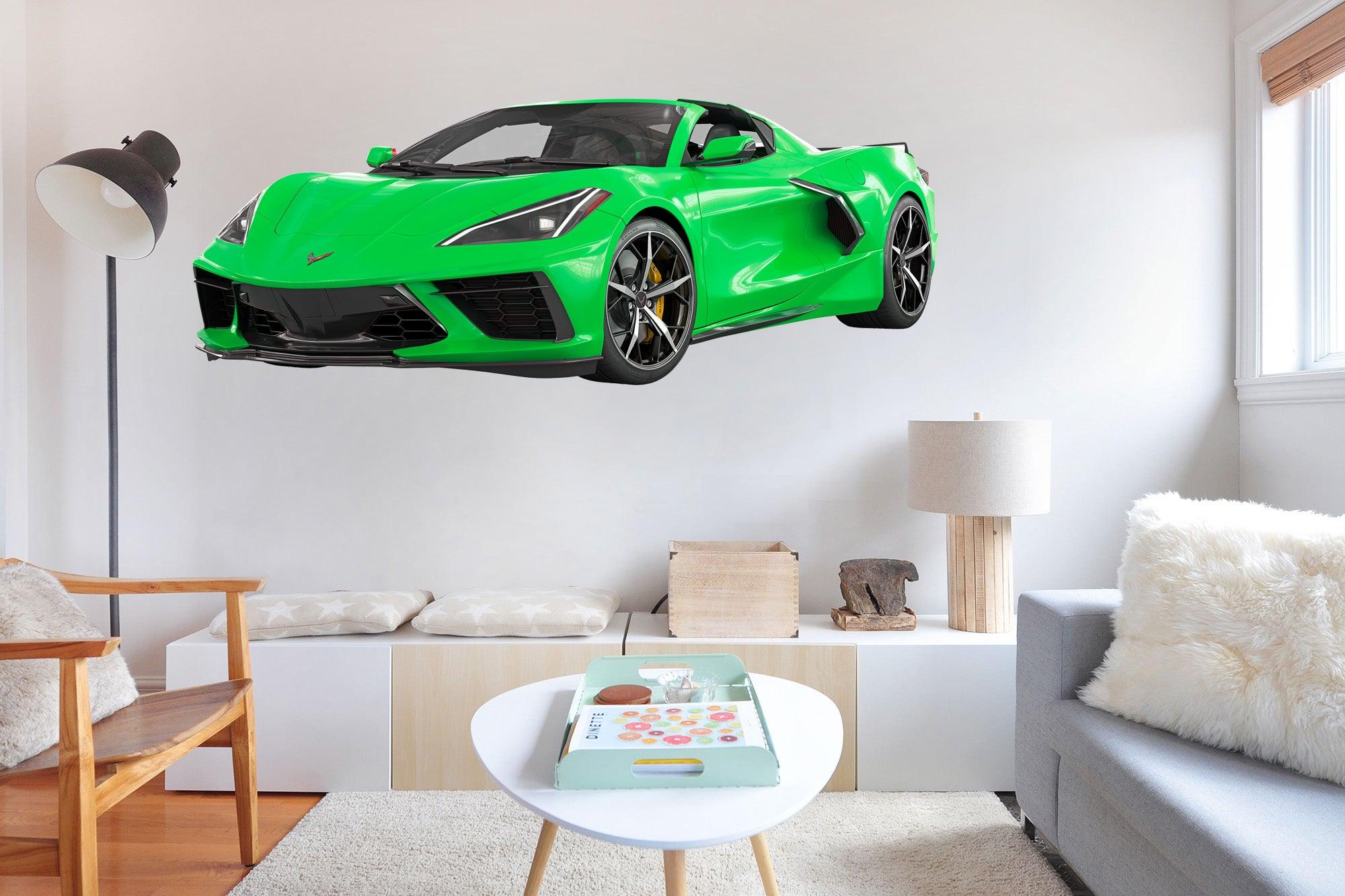Corvette C8 Stingray Multi Colour, Wall Decal Sticker, Easy to Peel-N-Stick 036