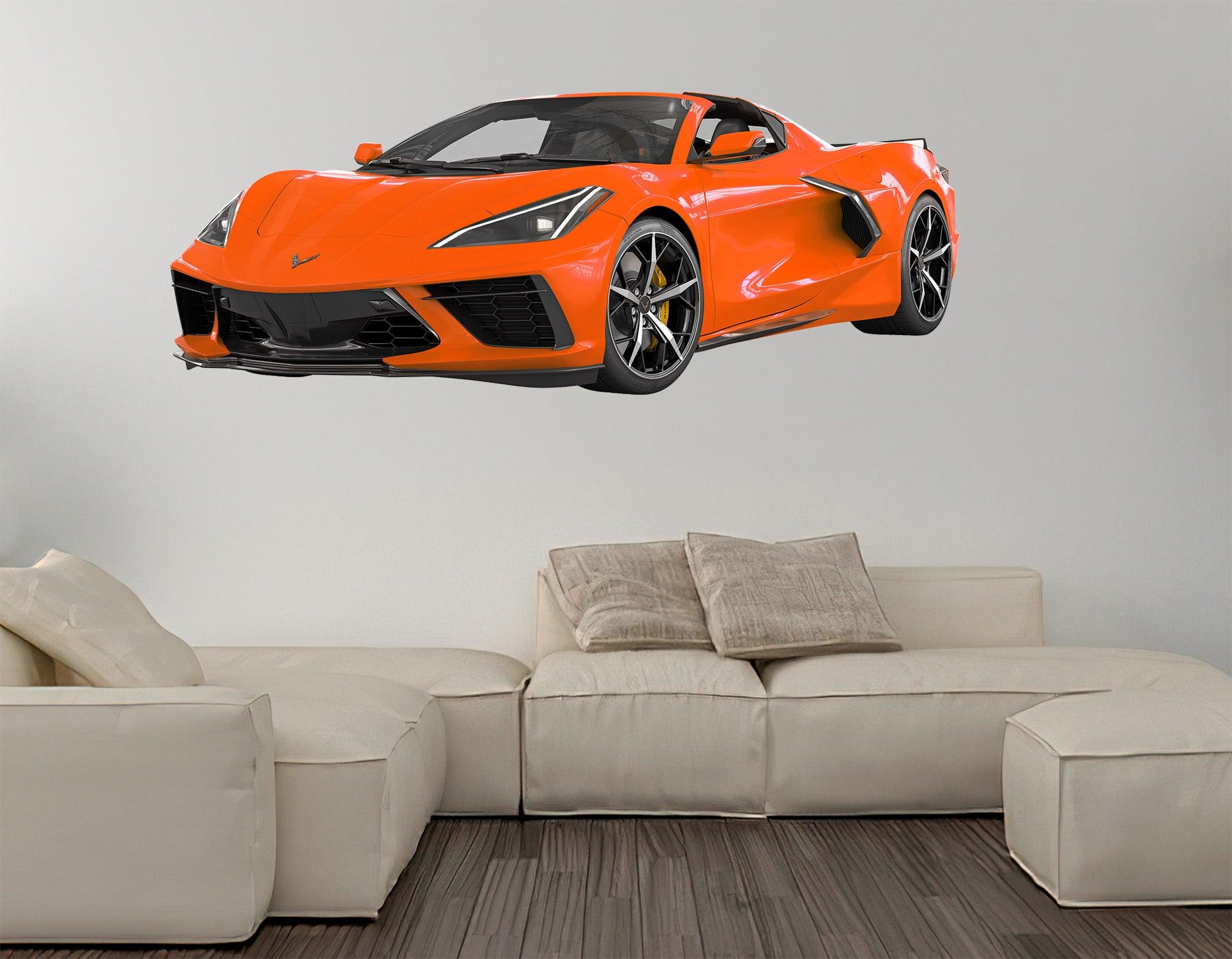 Corvette C8 Stingray Multi Colour, Wall Decal Sticker, Easy to Peel-N-Stick 036