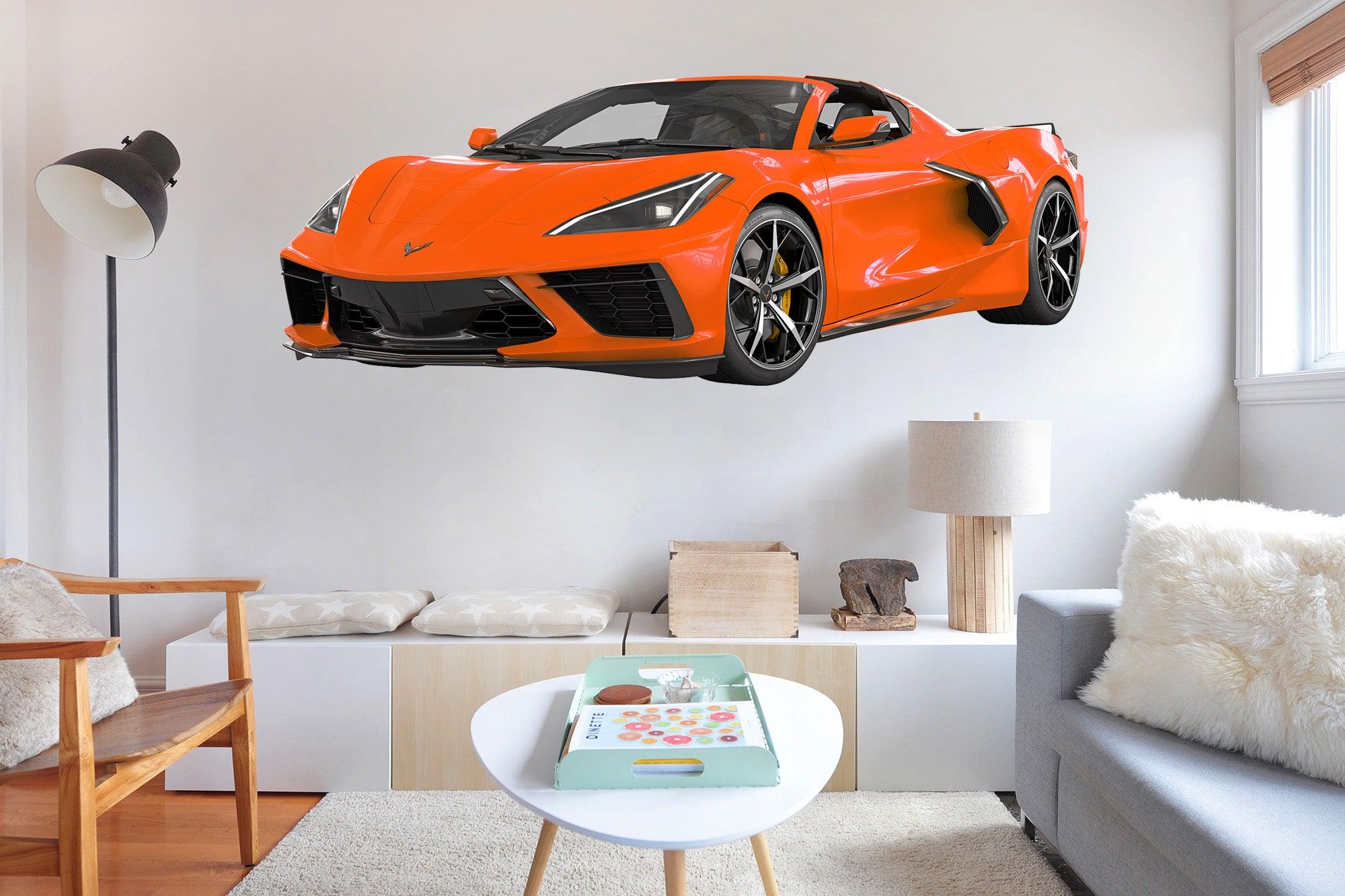 Corvette C8 Stingray Multi Colour, Wall Decal Sticker, Easy to Peel-N-Stick 036