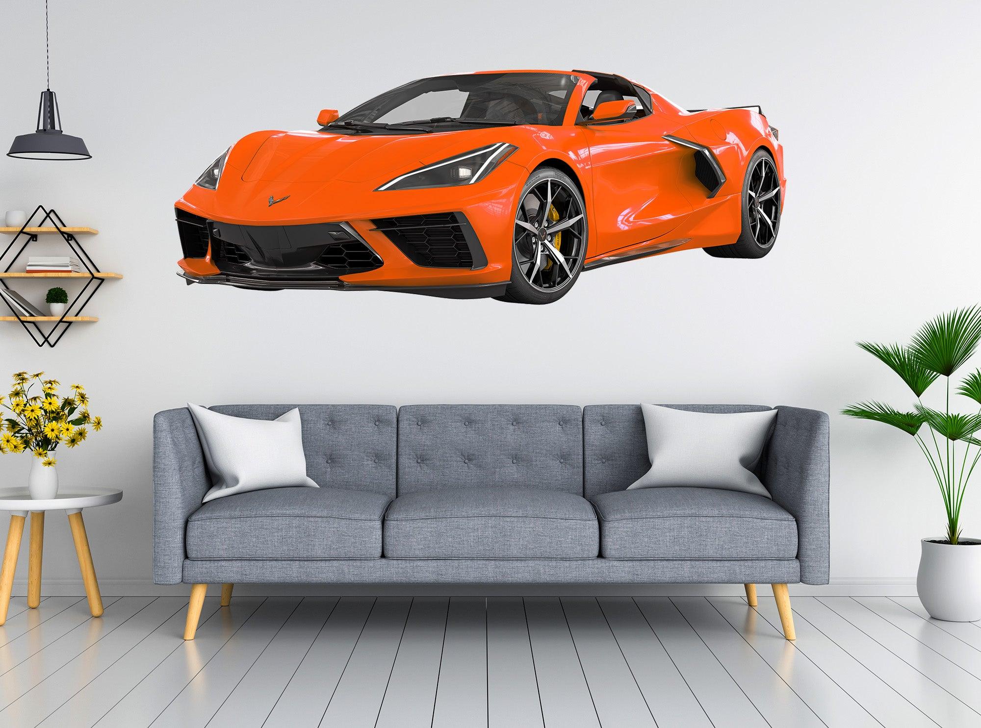 Corvette C8 Stingray Multi Colour, Wall Decal Sticker, Easy to Peel-N-Stick 036