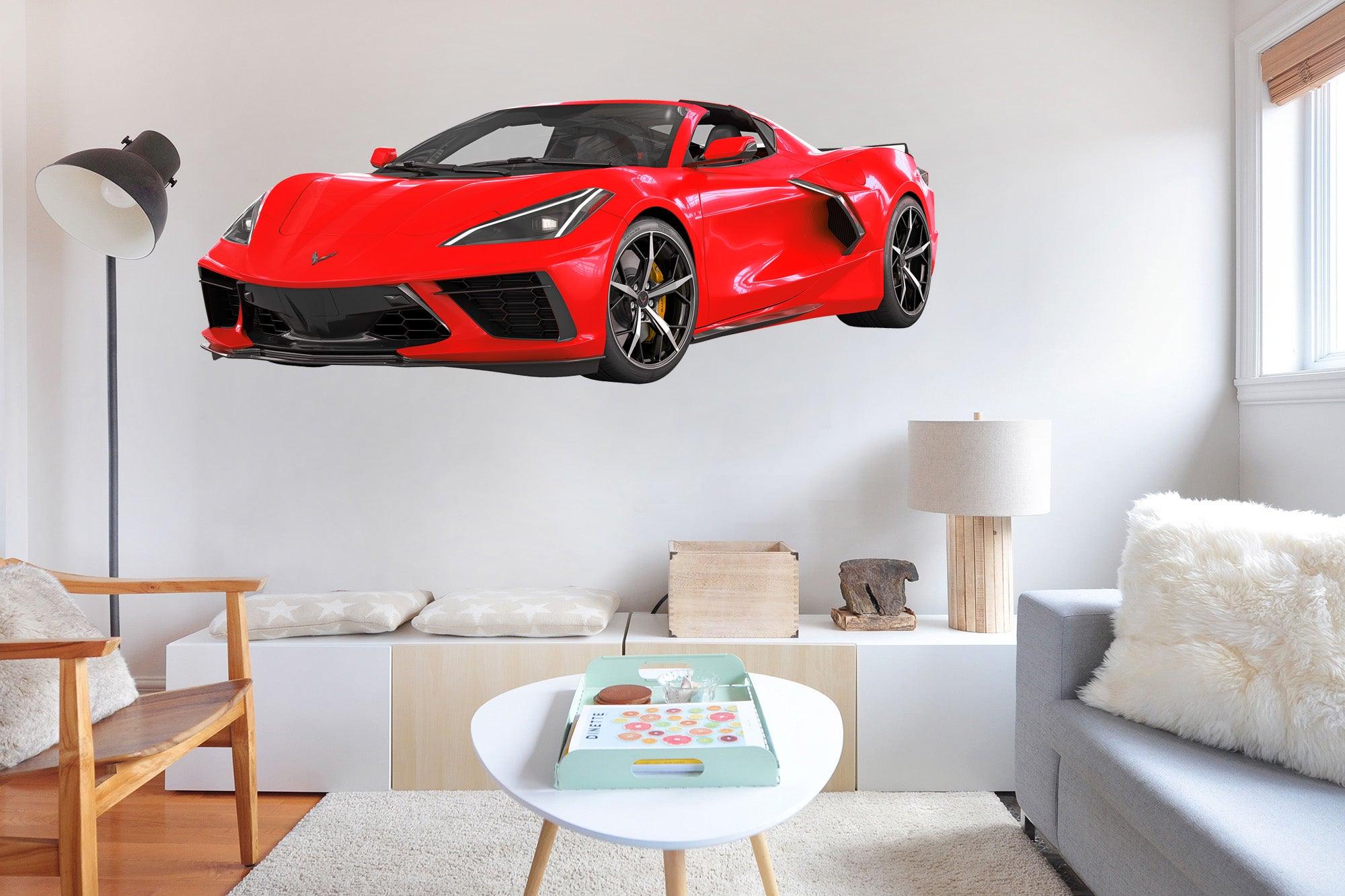 Corvette C8 Stingray Multi Colour, Wall Decal Sticker, Easy to Peel-N-Stick 036