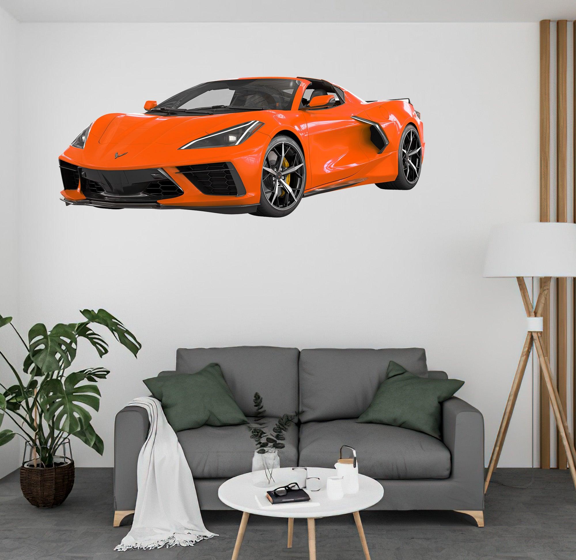 Corvette C8 Stingray Multi Colour, Wall Decal Sticker, Easy to Peel-N-Stick 036