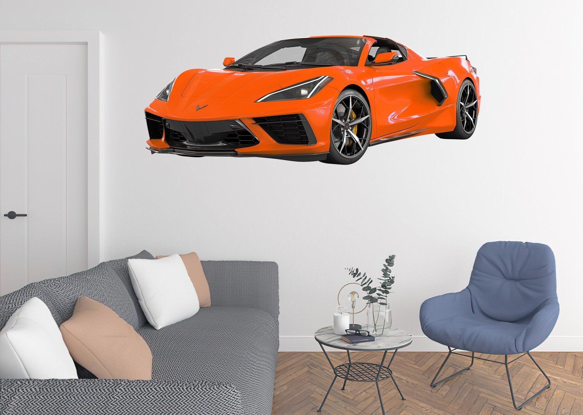 Corvette C8 Stingray Multi Colour, Wall Decal Sticker, Easy to Peel-N-Stick 036