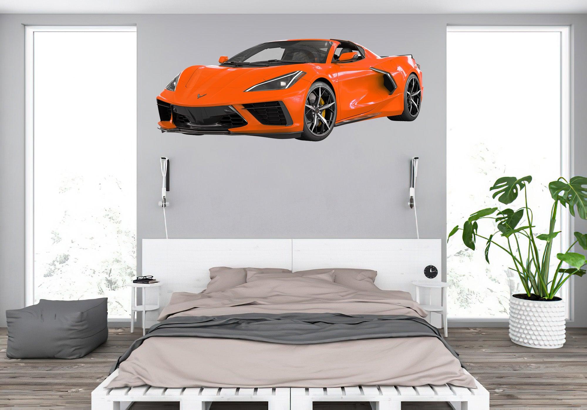 Corvette C8 Stingray Multi Colour, Wall Decal Sticker, Easy to Peel-N-Stick 036