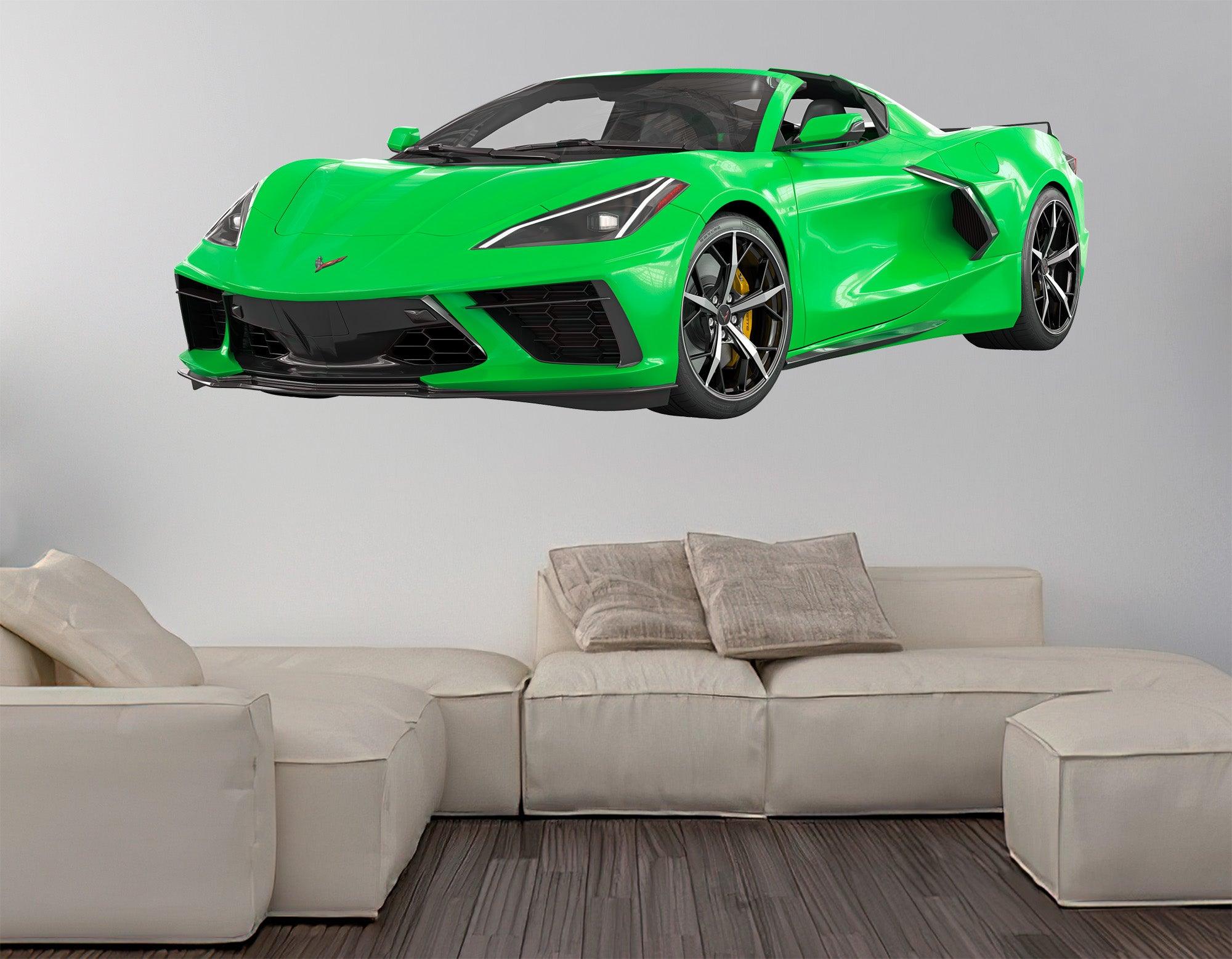 Corvette C8 Stingray Multi Colour, Wall Decal Sticker, Easy to Peel-N-Stick 036