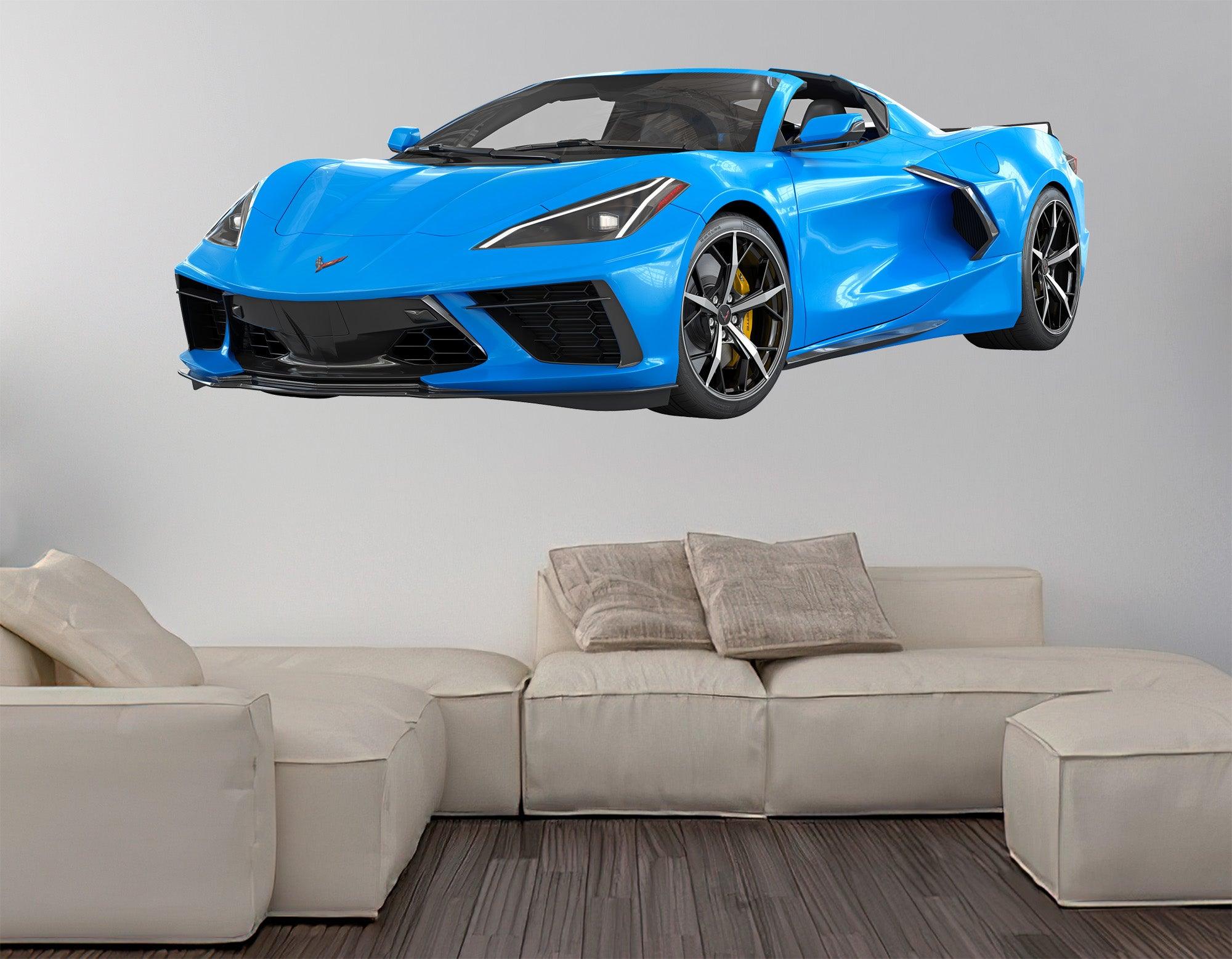 Corvette C8 Stingray Multi Colour, Wall Decal Sticker, Easy to Peel-N-Stick 036